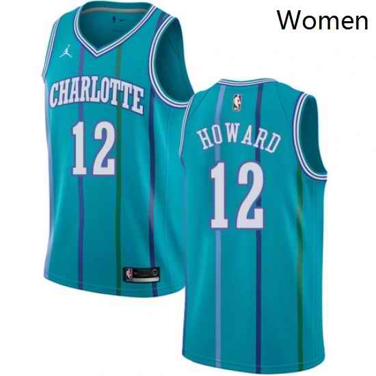 Womens Nike Jordan Charlotte Hornets 12 Dwight Howard Swingman Aqua Hardwood Classics NBA Jersey